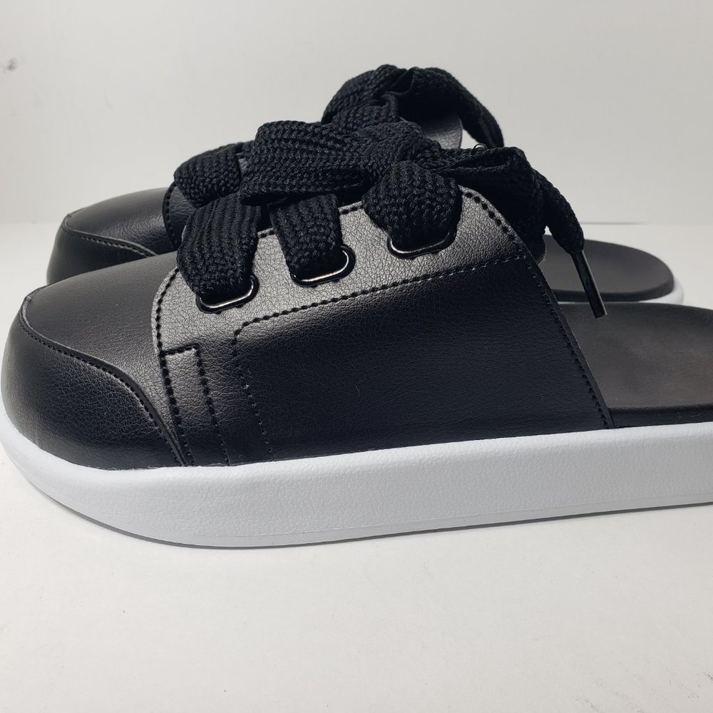 XO Womens Slides Shoes wide lace Black size *9 &10